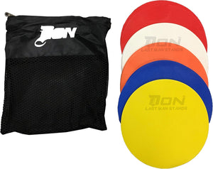 DON Flat Sports Training Markers Discs Dots- Set of 10 Multi-coloured