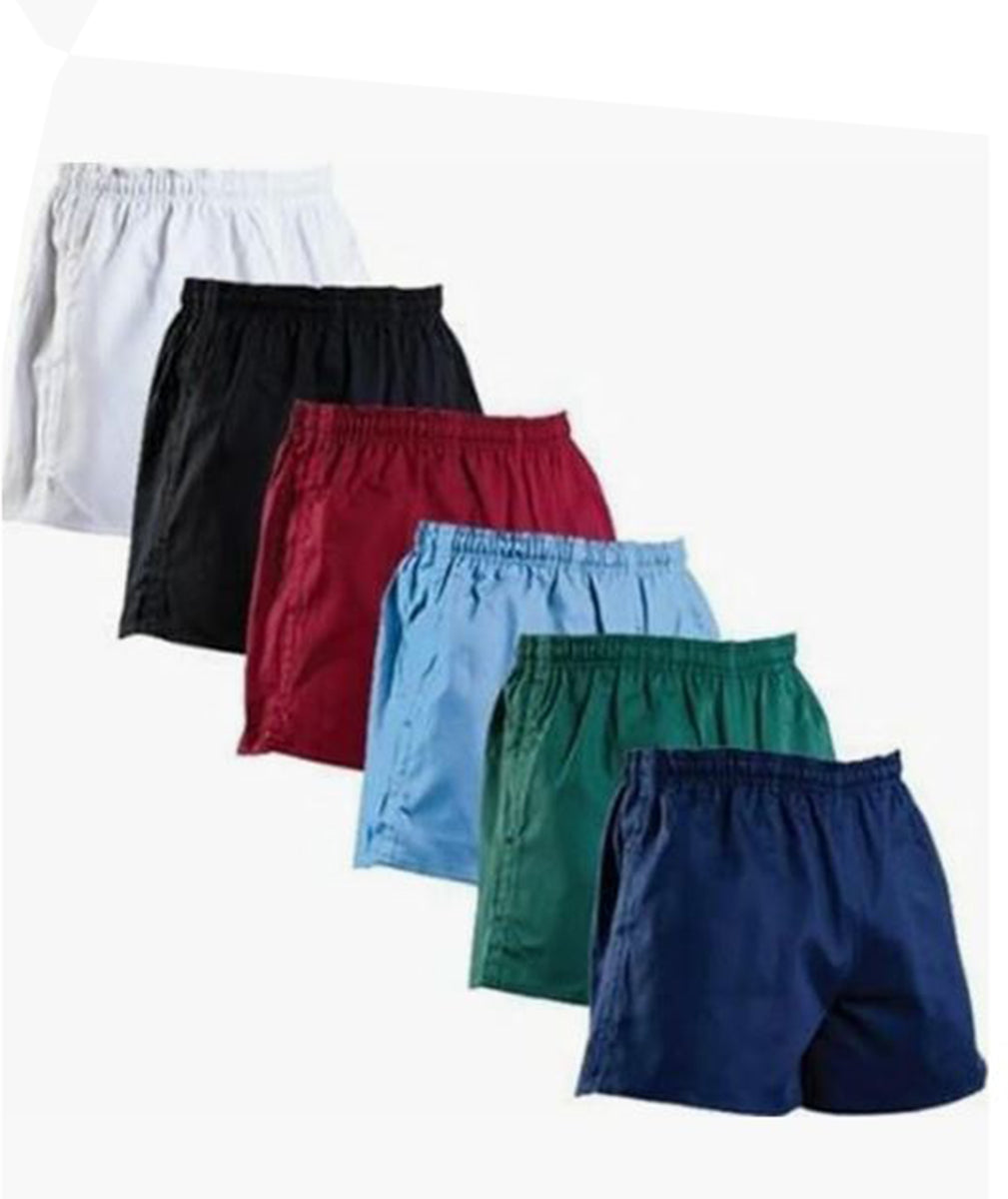 Plain Rugby Shorts with Pockets and Drawstring Durable