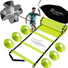 Load image into Gallery viewer, Agility Training Equipment Kit Ladder, 6 Disc Cones, Resistance Parachute Bag