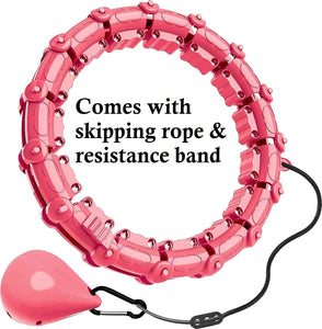 ND Sports 27 Knots Weighted Hula Hoop Adult Smart Hola Thin Waist Exercise Fitness Weight Loss, Pink