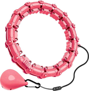 ND Sports 27 Knots Weighted Hula Hoop Adult Smart Hola Thin Waist Exercise Fitness Weight Loss, Pink