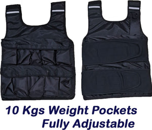 10kg Weighted Vest Fully Adjustable Crossfit Strength Training Weigh Loss Vest